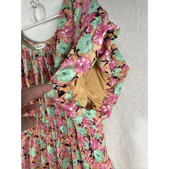 Grace Karin Floral Tiered Maxi Dress 2XL Plus Bubble Sleeve Cottagecore Romantic - Picture 5 of 11